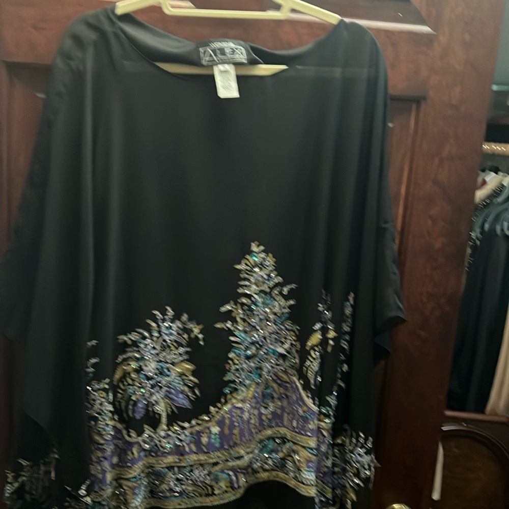 Alex Evening sheer cape